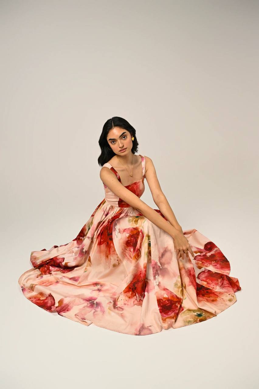 Floral Organza Sleeveless Dress