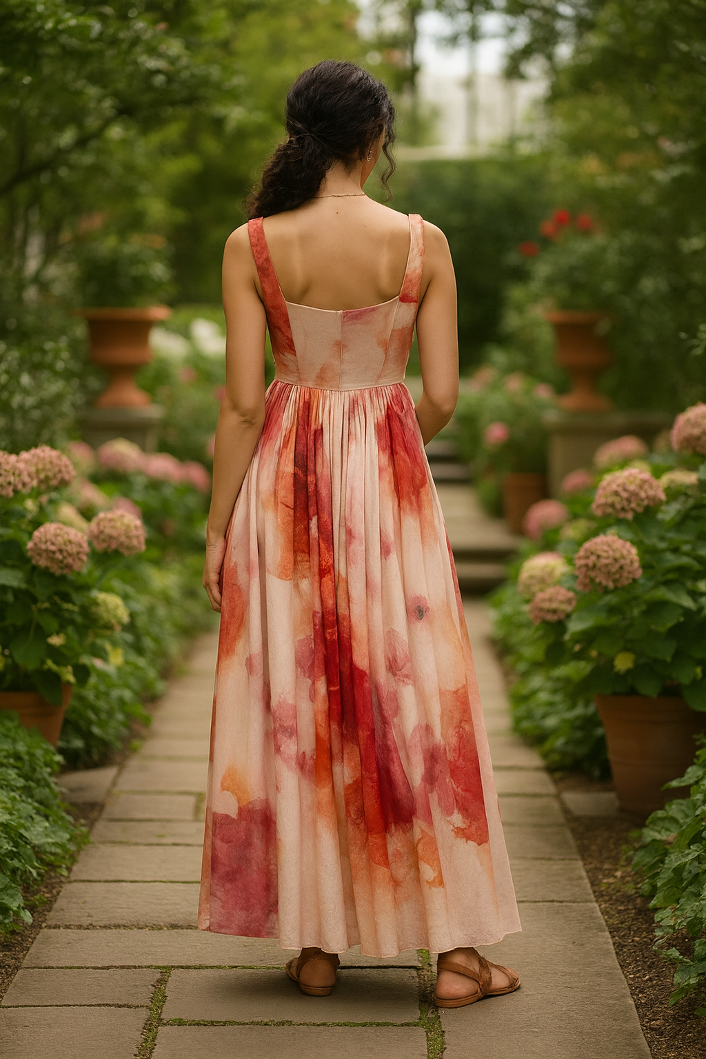 Floral Organza Sleeveless Dress