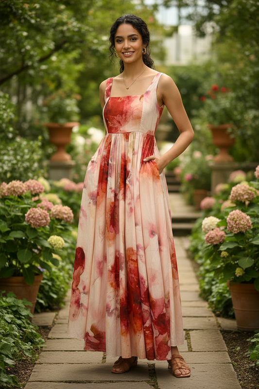 Floral Organza Sleeveless Dress