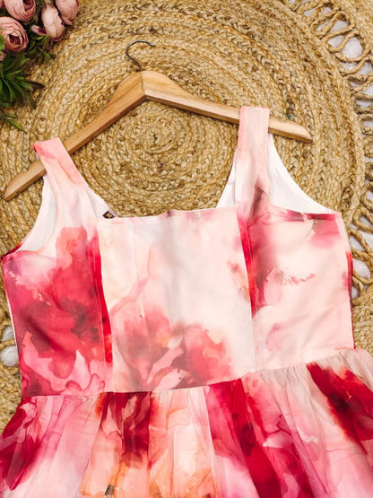 Floral Organza Sleeveless Dress