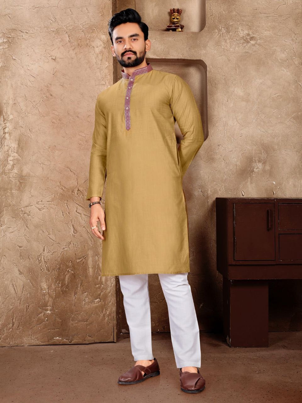 Elegant Linen Silk Kurta Pajama for Men – Perfect for Weddings, Parties & Festive Wear