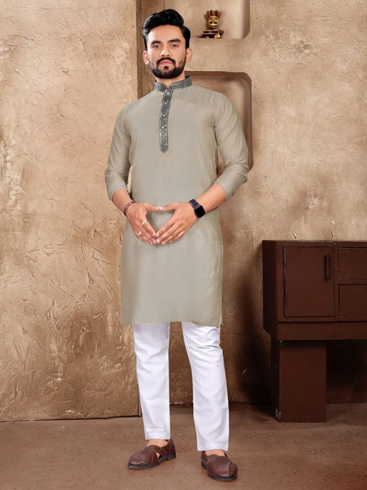 Elegant Linen Silk Kurta Pajama for Men – Perfect for Weddings, Parties & Festive Wear