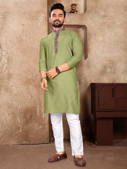 Elegant Linen Silk Kurta Pajama for Men – Perfect for Weddings, Parties & Festive Wear