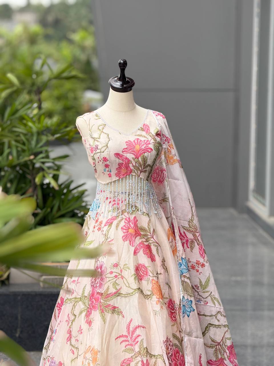 Exclusive Floral Corset Lehenga in Pure Jimmy Organza